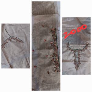 Minimal Floral Sequin Aari Work Blouse Design
